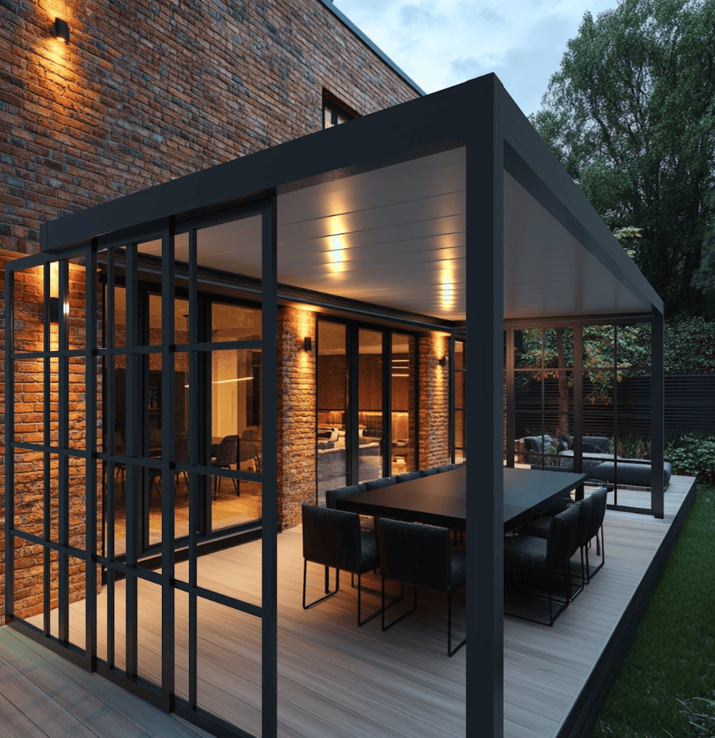 pergola adossée au mur