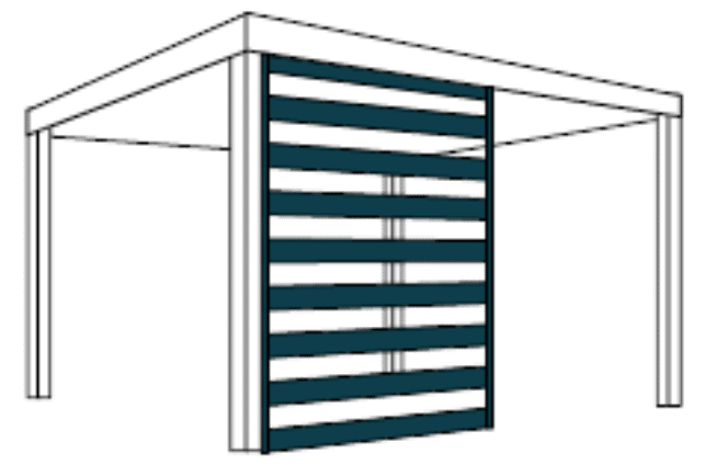 pergola avec persiennes fixes ou coulissantes